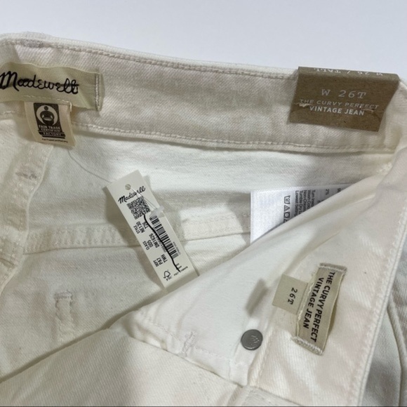 New Madewell Tall Curvy Perfect Vintage Jean Tile White 26T - Picture 6 of 11